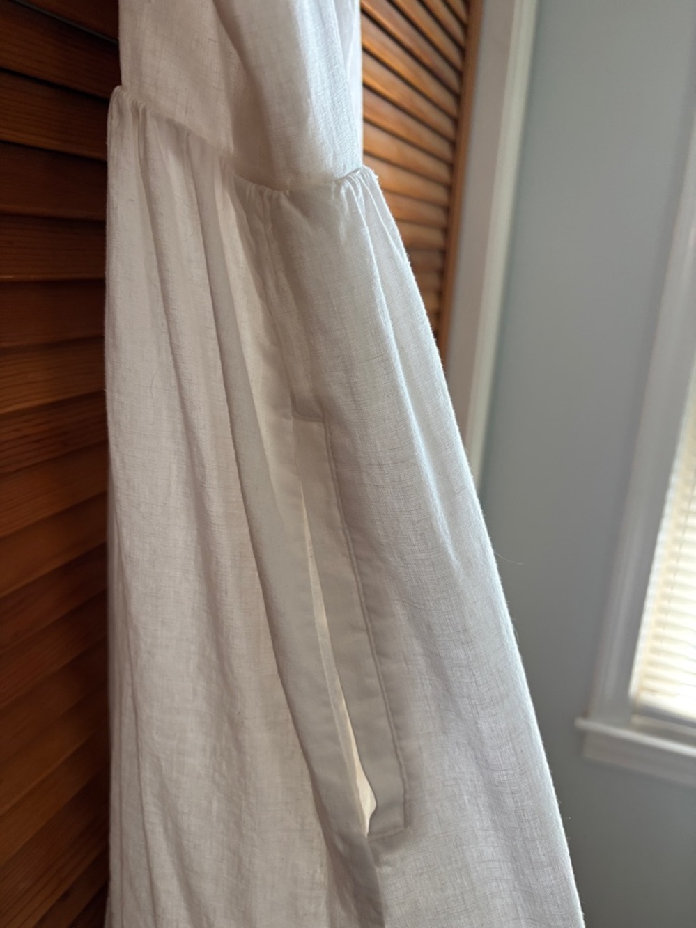 Maeve Strappy Button-Front White Midi Button-Front Dress with Navy Straps Sz 8 - Picture 15 of 16